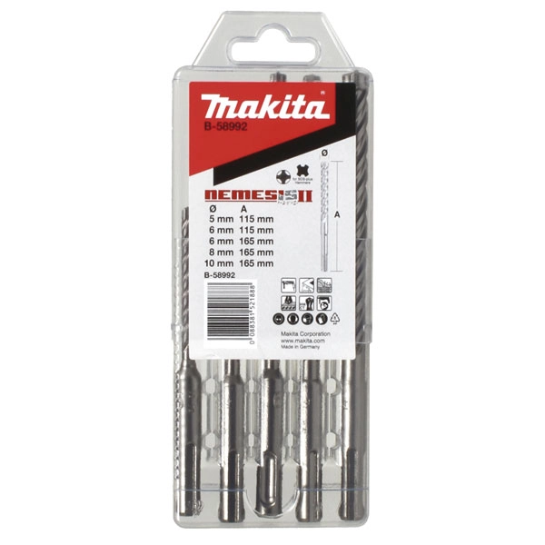Coffret 5 Forets MAKITA SDS-Plus 4 Taillants TCT NEMESIS II - B-58992 1 Coffret 5 Forets MAKITA SDS-Plus 4 Taillants TCT NEMESIS II - B-58992
