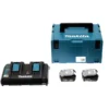 Pack Énergie MAKITA 18V Li-Ion + 2 Batteries 18V 4.0Ah + 1 Chargeur Double Avec Coffret MAKPAC - 197504-2