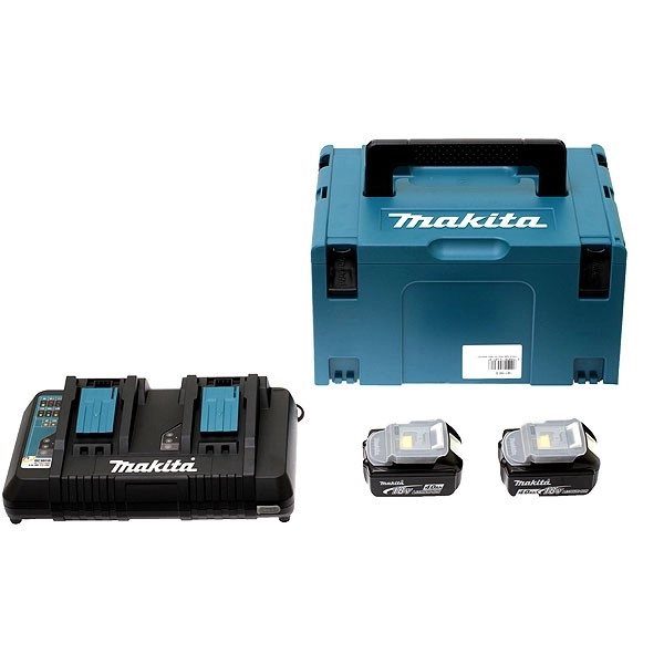 Pack Énergie MAKITA 18V Li-Ion + 2 Batteries 18V 4.0Ah + 1 Chargeur Double Avec Coffret MAKPAC - 197504-2 1 Pack Énergie MAKITA 18V Li-Ion + 2 Batteries 18V 4.0Ah + 1 Chargeur Double Avec Coffret MAKPAC - 197504-2