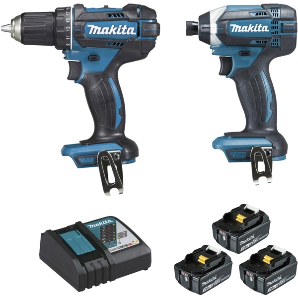 Ensemble De 2 Machines MAKITA 18V Perceuse Visseuse DDF482 + Visseuse à Chocs DTD152 - DLX2127J1 1 Ensemble De 2 Machines MAKITA 18V Perceuse Visseuse DDF482 + Visseuse à Chocs DTD152 - DLX2127J1