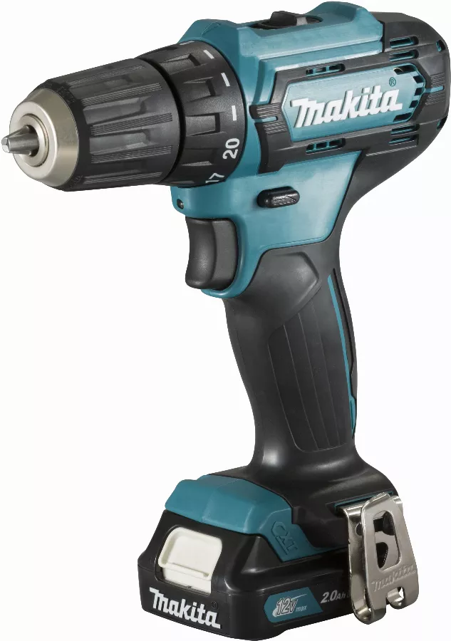 Perceuse Visseuse 12 V CXT Li-Ion 2 Ah BL1021B Ø 10 Mm MAKITA - 2 Batteries, Chargeur, Coffret - DF333DWAE 1 Perceuse Visseuse 12 V CXT Li-Ion 2 Ah BL1021B Ø 10 Mm MAKITA - 2 Batteries, Chargeur, Coffret - DF333DWAE