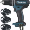 Perceuse Visseuse à Percussion 18 V Li-Ion 4 Ah Ø 13 Mm (3 Batteries) MAKITA - 3 Batteries, Chargeur, Coffret - DHP482RM3J