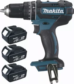 Perceuse Visseuse à Percussion 18 V Li-Ion 4 Ah Ø 13 Mm (3 Batteries) MAKITA - 3 Batteries, Chargeur, Coffret - DHP482RM3J