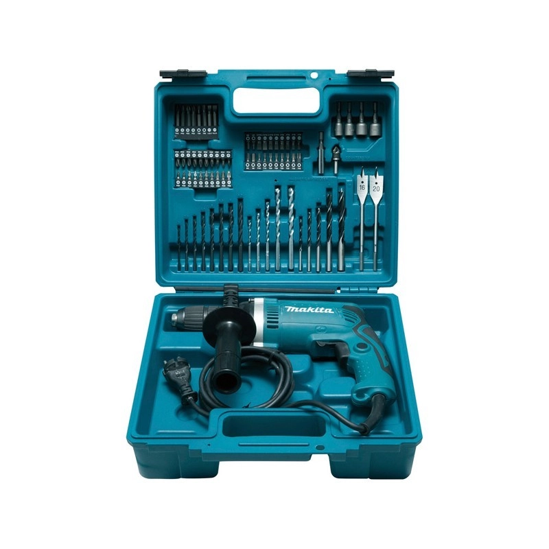 Perceuse à Percussion MAKITA - 710W + Kit Accessoires - HP1631KX3 1 Perceuse à Percussion MAKITA - 710W + Kit Accessoires - HP1631KX3