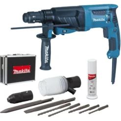 Perfo-burineur MAKITA SDS-Plus - 800W 26 Mm + Coffret Alu + Kit D'accessoires - HR2630TX4