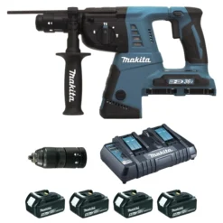 Perforateur-Burineur SDS+ 36V MAKITA - 2x18V Li-ion 5Ah - 26mm - 4xbatteries + 1xchargeur Rapide + 2 Coffrets Transport + Accessoires - DHR264PT4J 11 Perforateur-Burineur SDS+ 36V MAKITA - 2x18V Li-ion 5Ah - 26mm - 4xbatteries + 1xchargeur Rapide + 2 Coffrets Transport + Accessoires - DHR264PT4J -Makita PHA50016 1